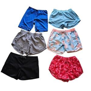 Bundle Lot of 6 Athletic Shorts Set Size M Nike and Olivaceous